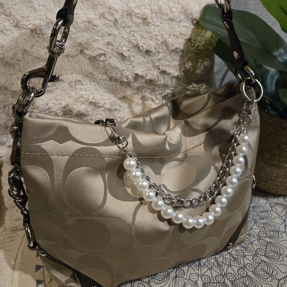 Coach Carly Y2K Taupe Shoulder Bag